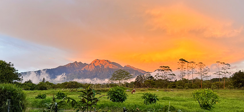 sunset in Volcan Panama